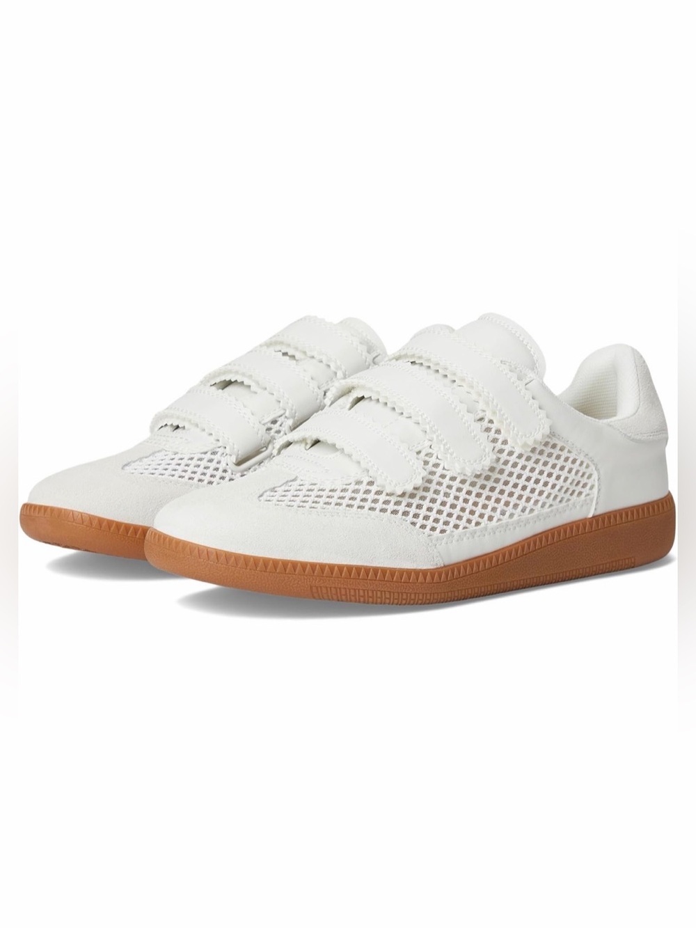 Steve Madden Women's Momentum Sneaker Size 7 White Velcro Tennis Shoes Like New